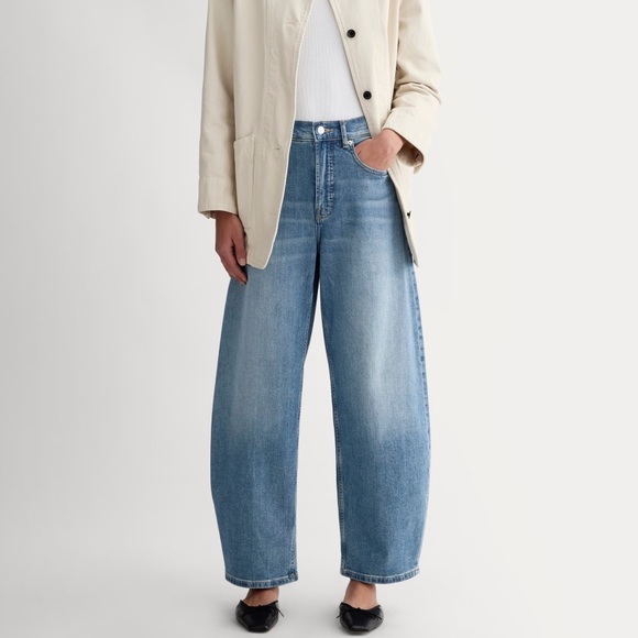 Everlane Denim - Everlane (28R) The Way High Barrel Medium Wash Denim Blue Organic Cotton Jeans